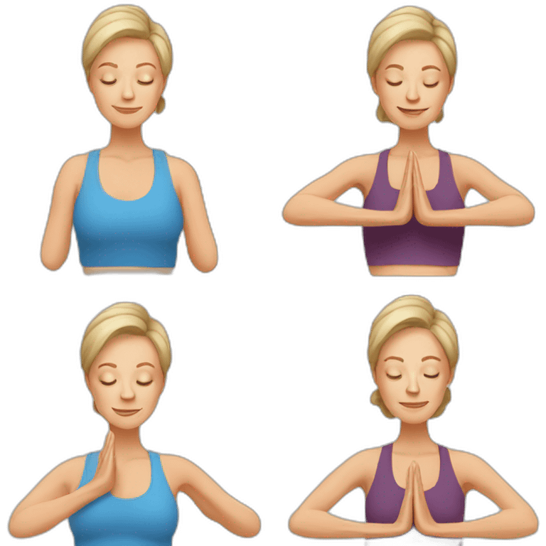 50 year old white woman doing yoga emoji