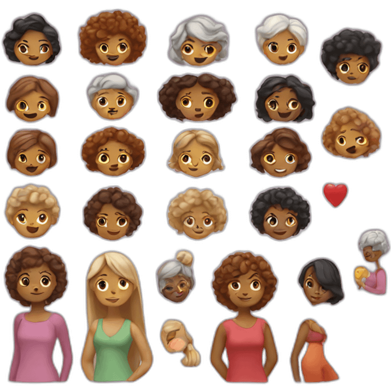 women of different ages and colors emoji