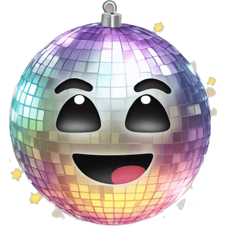 Disco ball with a bow and sparkles emoji