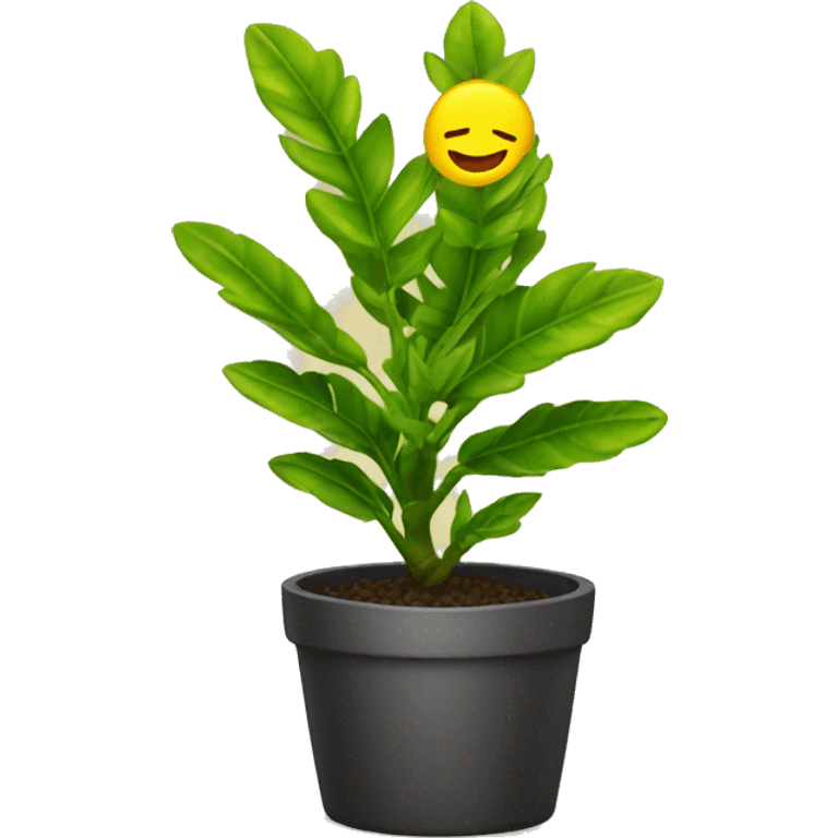 ZZ plant in yellow pot emoji