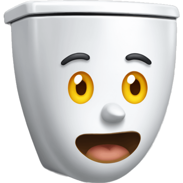 Toilet with a face emoji