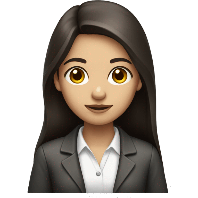 Architect girl with long  dark brown hair no classes   emoji