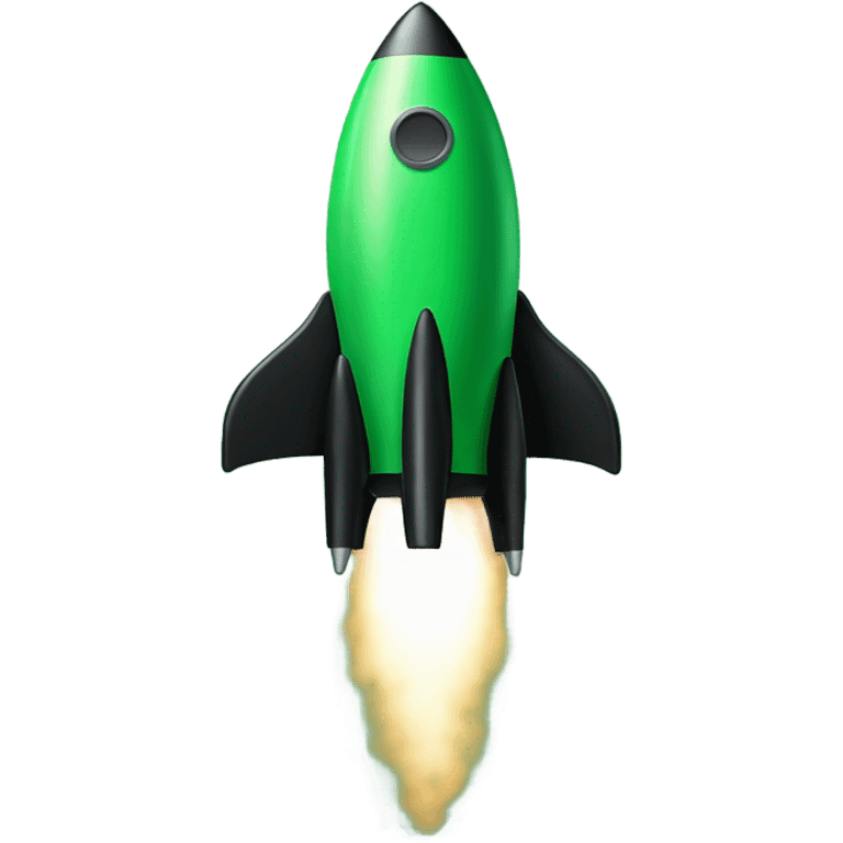 green and black rocket ship emoji