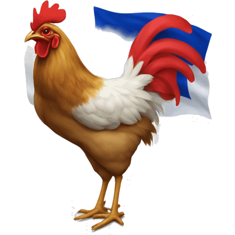 chicken flag french blue white red emoji