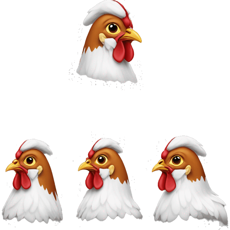 Chicken in Santa’s suit  emoji