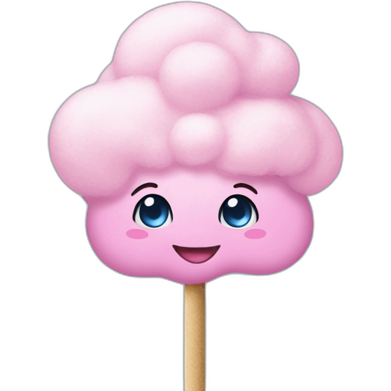 cotton candy on a stick blue and pink emoji