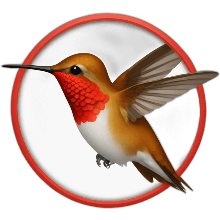 hummingbird red in circle empty emoji