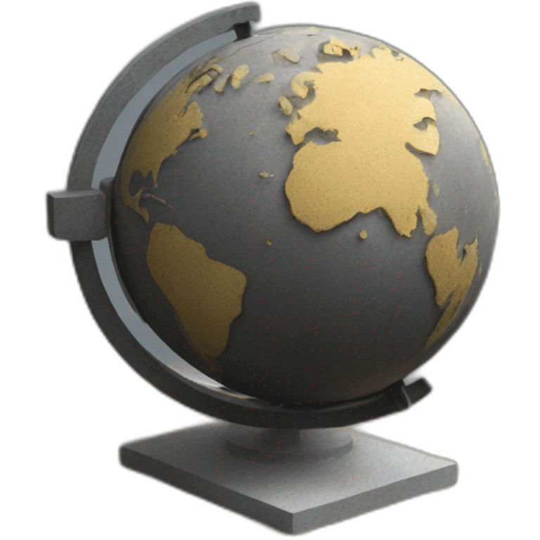 globe in space (brutalist style art) emoji