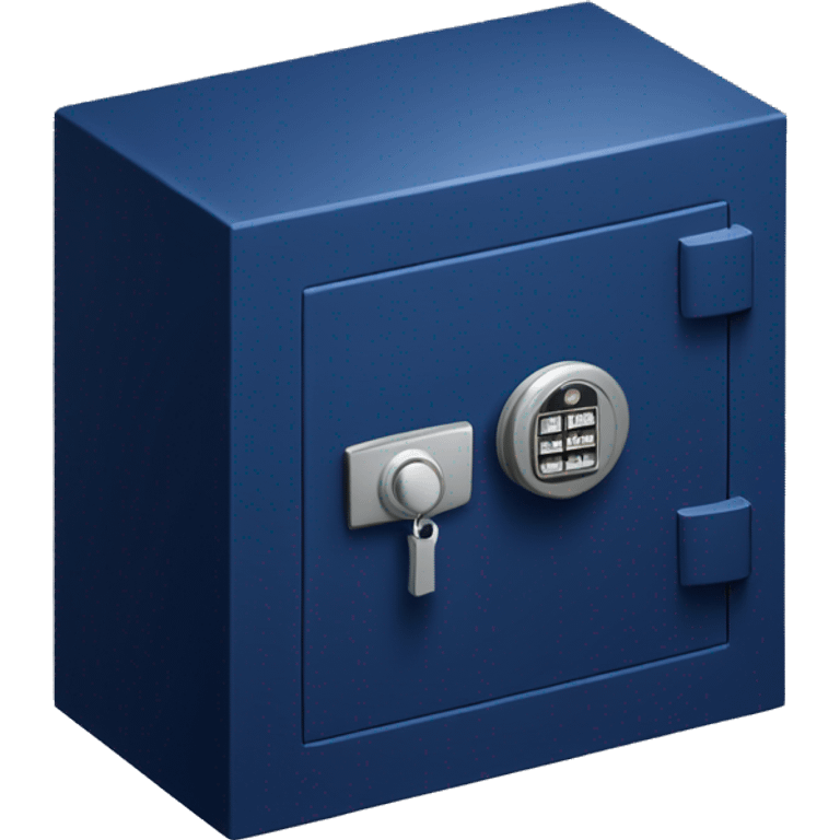 3d  isometric small safe in dark blue emoji