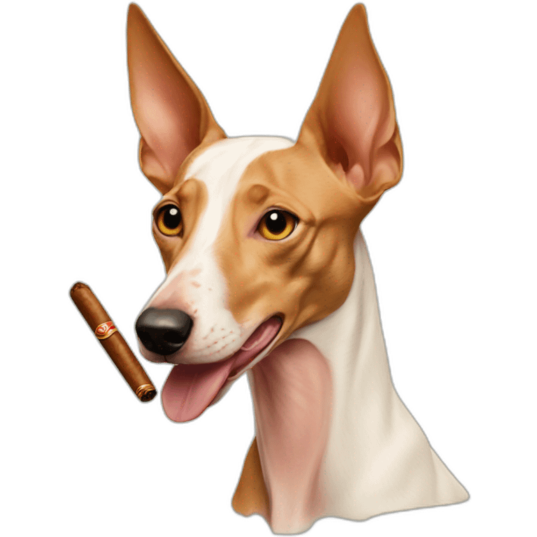 Podenco with cigar emoji