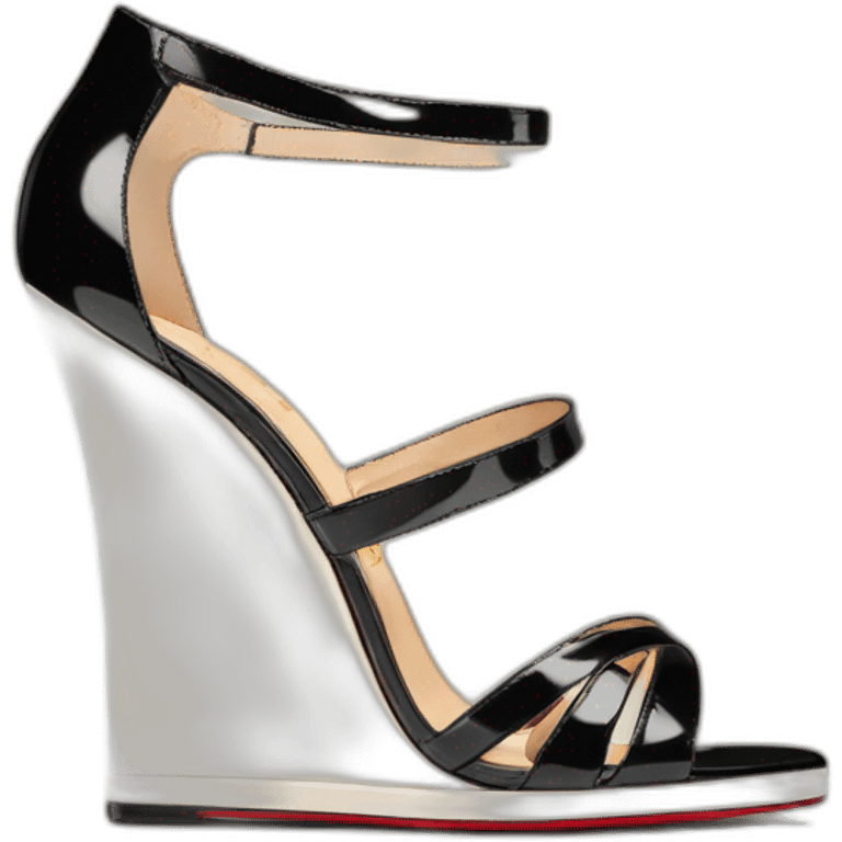 One WEDGE heel LOUBOUTIN black leather PATENT emoji