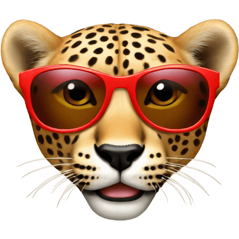 Cheetah with red sunglasses emoji