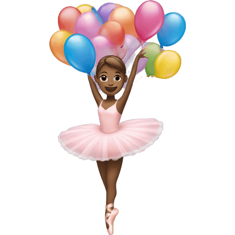 a ballerina with balloons emoji