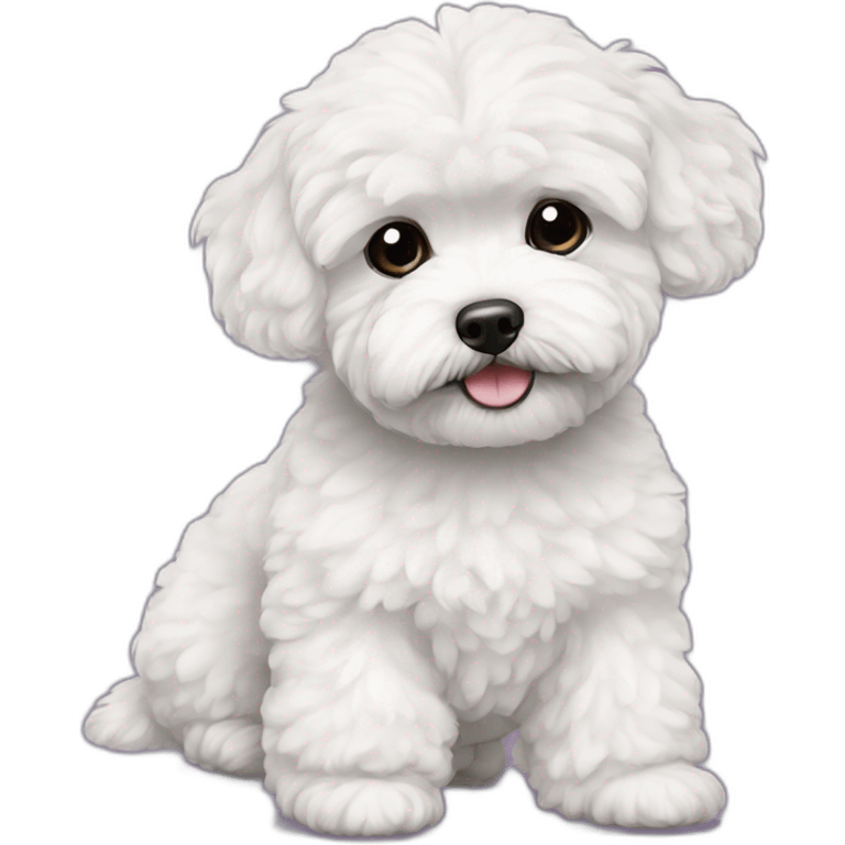 white maltipoo with dark blue slipper emoji