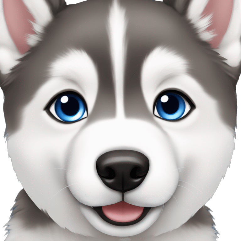 cute husky puppy with blue eyes emoji