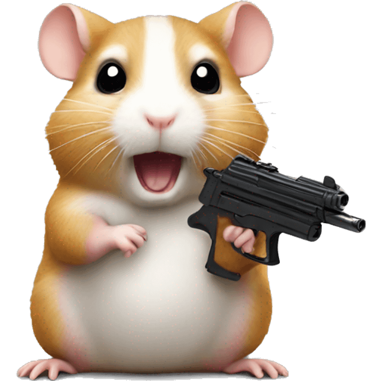 Hamster with a gun emoji