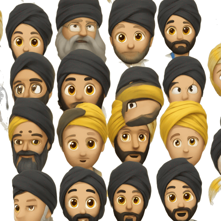 Tall sikh man with beard wearing a black turban and a yellow paramedic jacket emoji