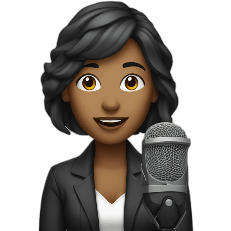 woman with mic emoji