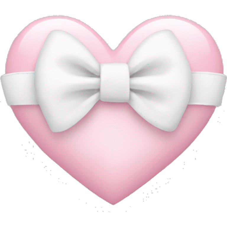 baby pink heart with white bow emoji