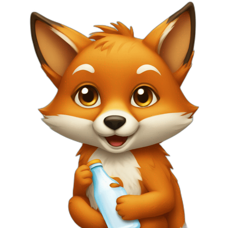 Fox with a baby bottle emoji