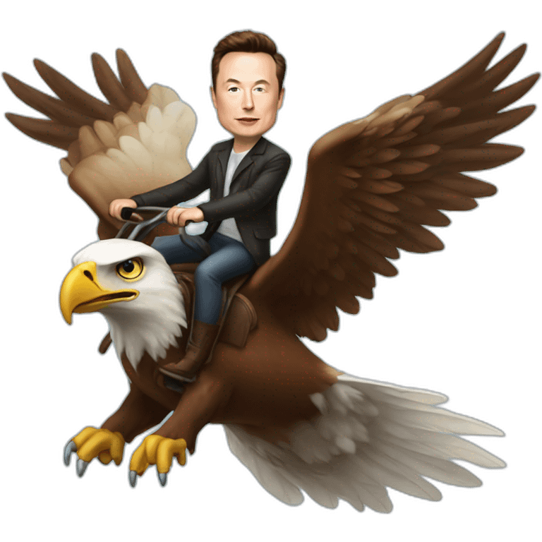 elon musk riding on an eagle emoji