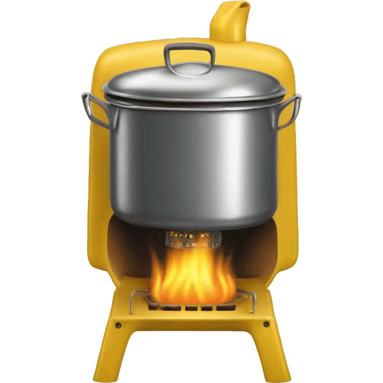 Realistic yellow camping  stove isolated. emoji