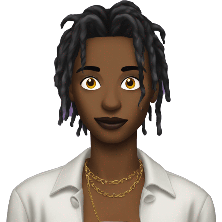 a woman with playboi carti halloween makeup emoji