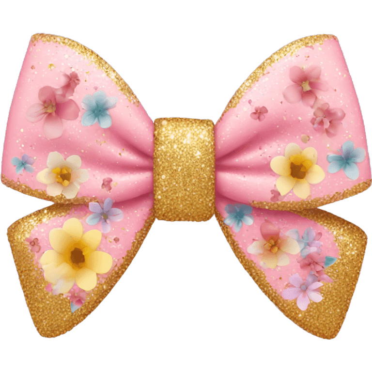 bow with glitter and flowers emoji