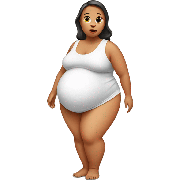 Heavily pregnant obese woman emoji