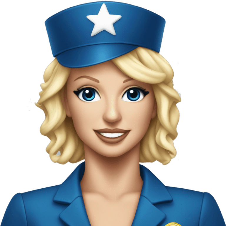 Britney Spears wearing blue flight attendant hat from toxic music video  emoji