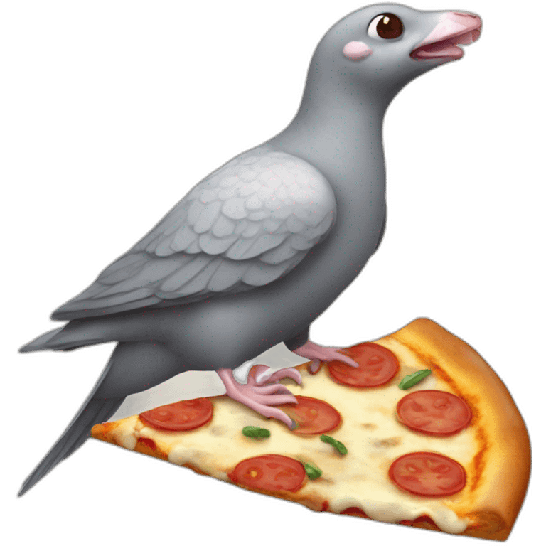 rat pigeon eating pizza emoji