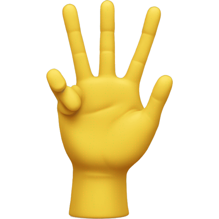 Three Fingers Splayed up in yellow color emoji