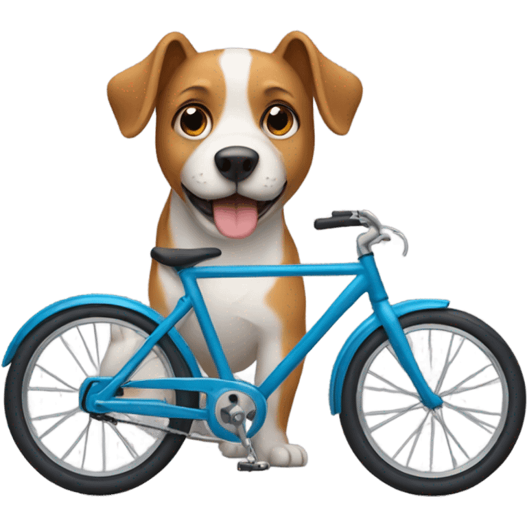 Dog using a bike emoji