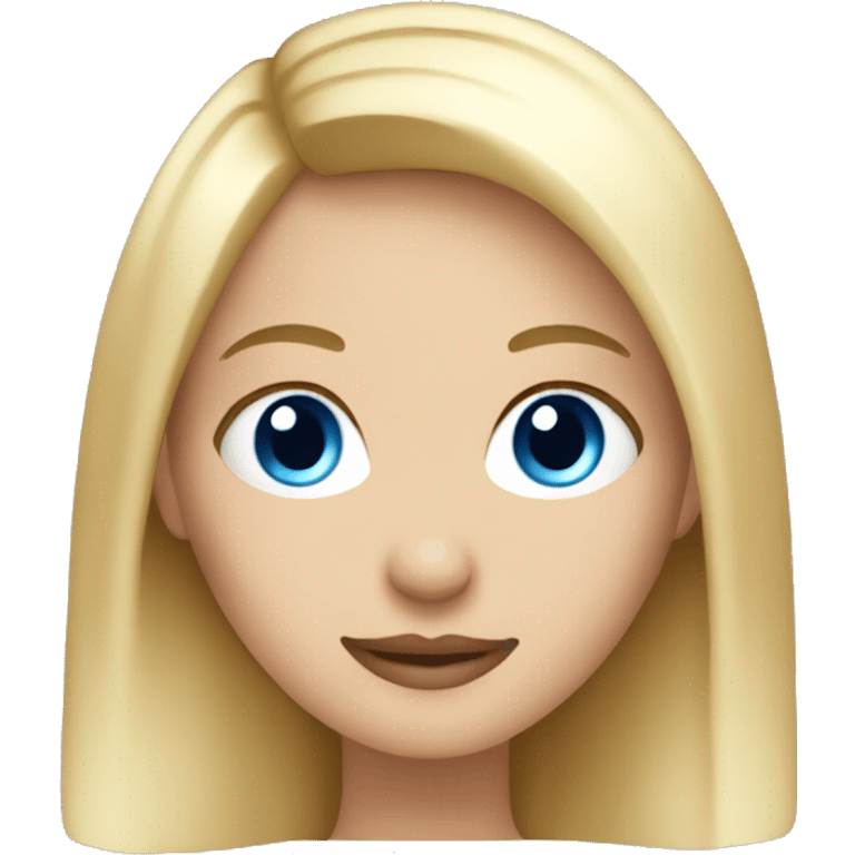 blonde straight hair girl with blue eyes  emoji