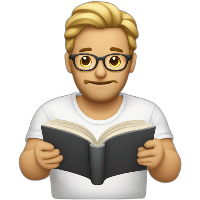 HOMBRE BLANCO leyendo un libro emoji