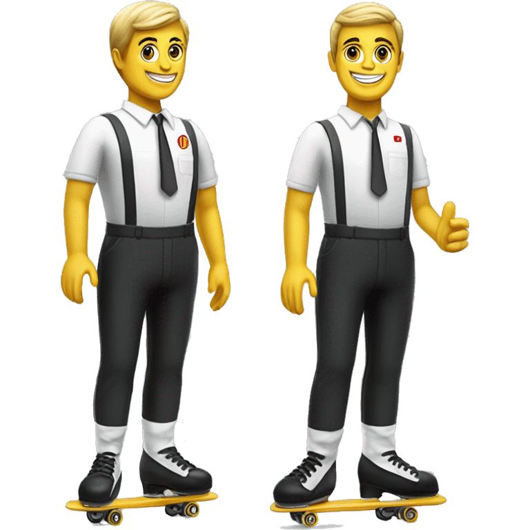 waiter on roller skates McDonald's uniform realistic 60's stye emoji