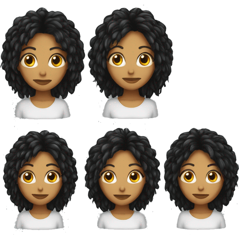 Garota de cabelo preto de franja emoji