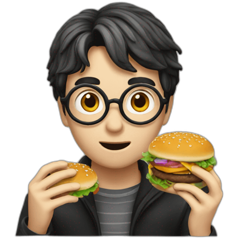 Harry potter eating hamburger  emoji