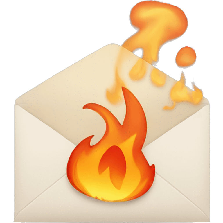 fire coming out of an envelope emoji