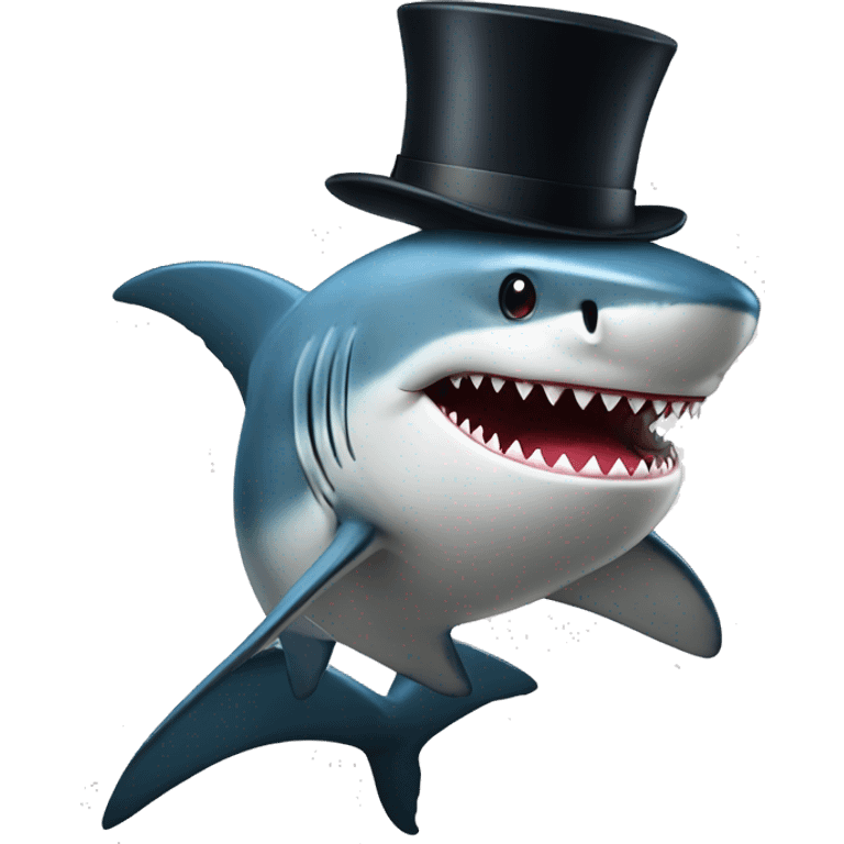 Shark with top hat  emoji