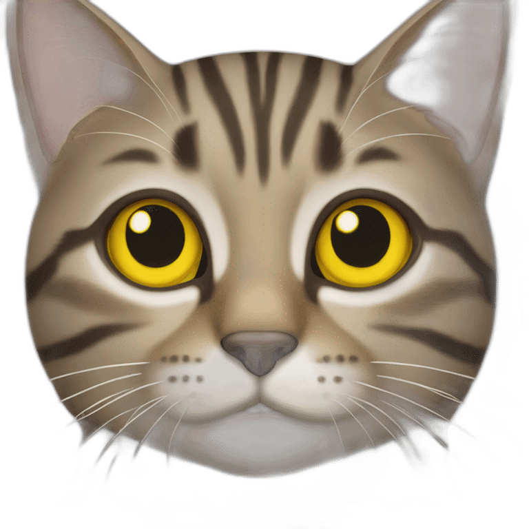 Tabby cat with yellow eyes emoji