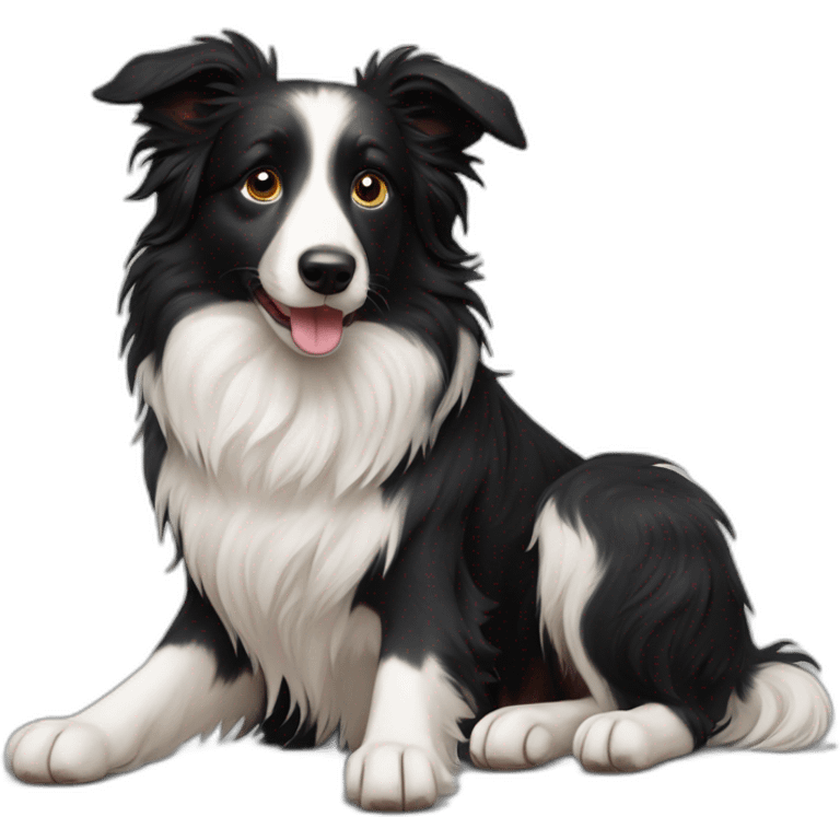 Border collie with a Little dog Yorkshire emoji