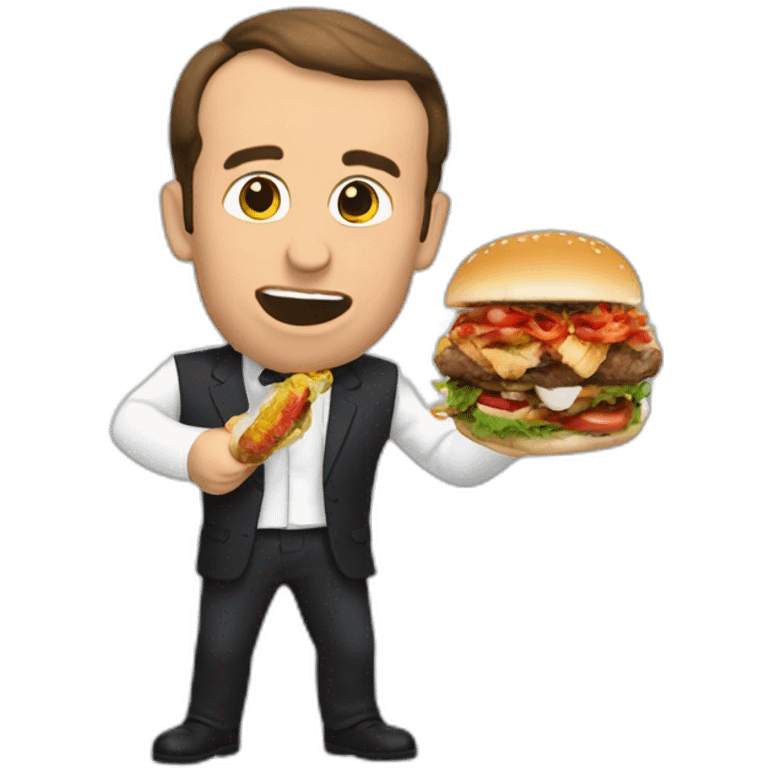 Macron qui mange un kebab emoji