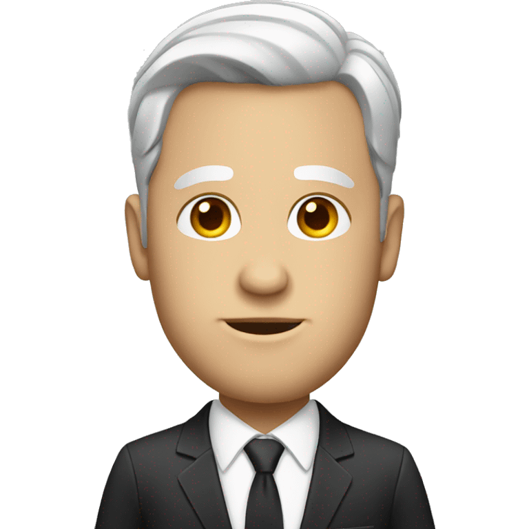 white man wearing a suit emoji