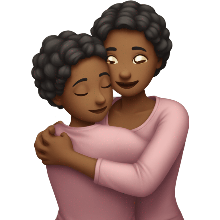 A hug between mother and daughter  emoji