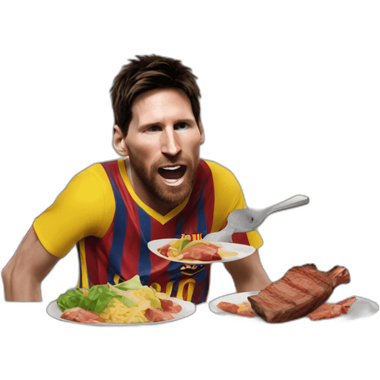 Messi comiendo asado emoji