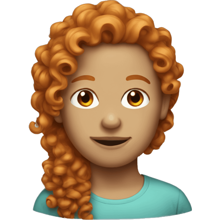 Ginger curly hair  emoji