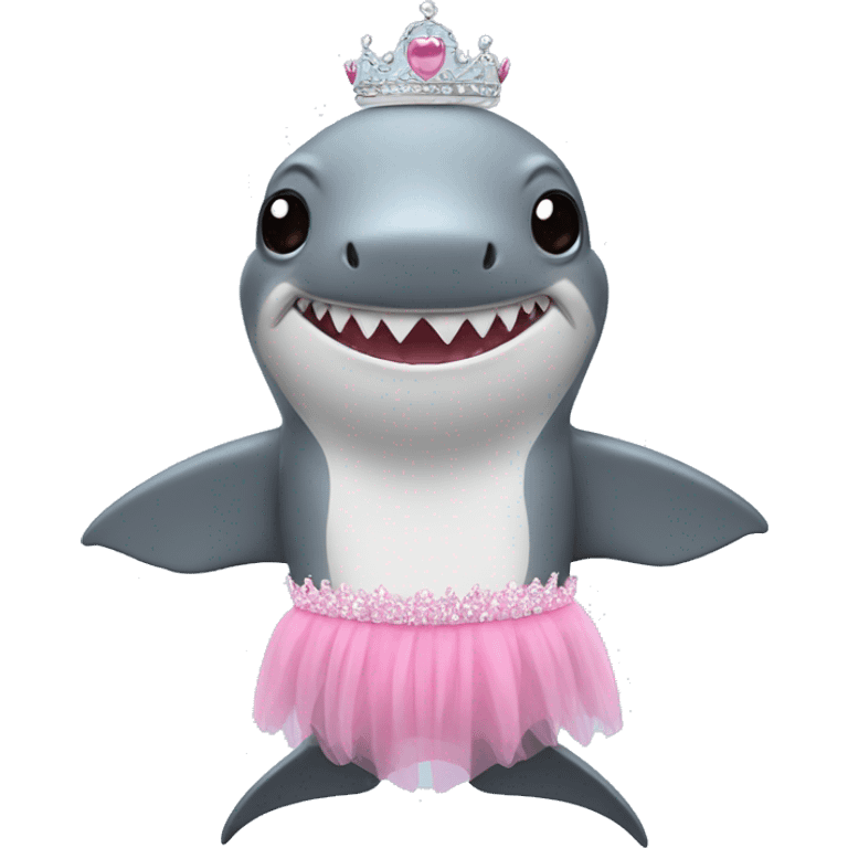 Shark with a pink tutu and tiara  emoji