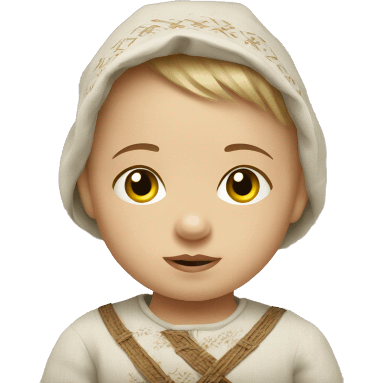 Slavic baby in a linen emoji