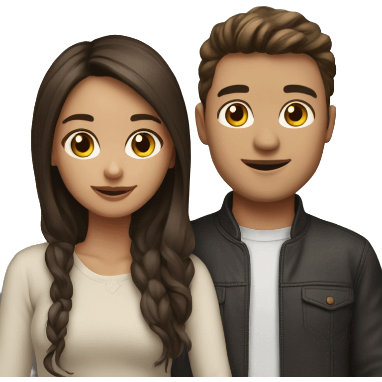 Brunette couple￼ emoji